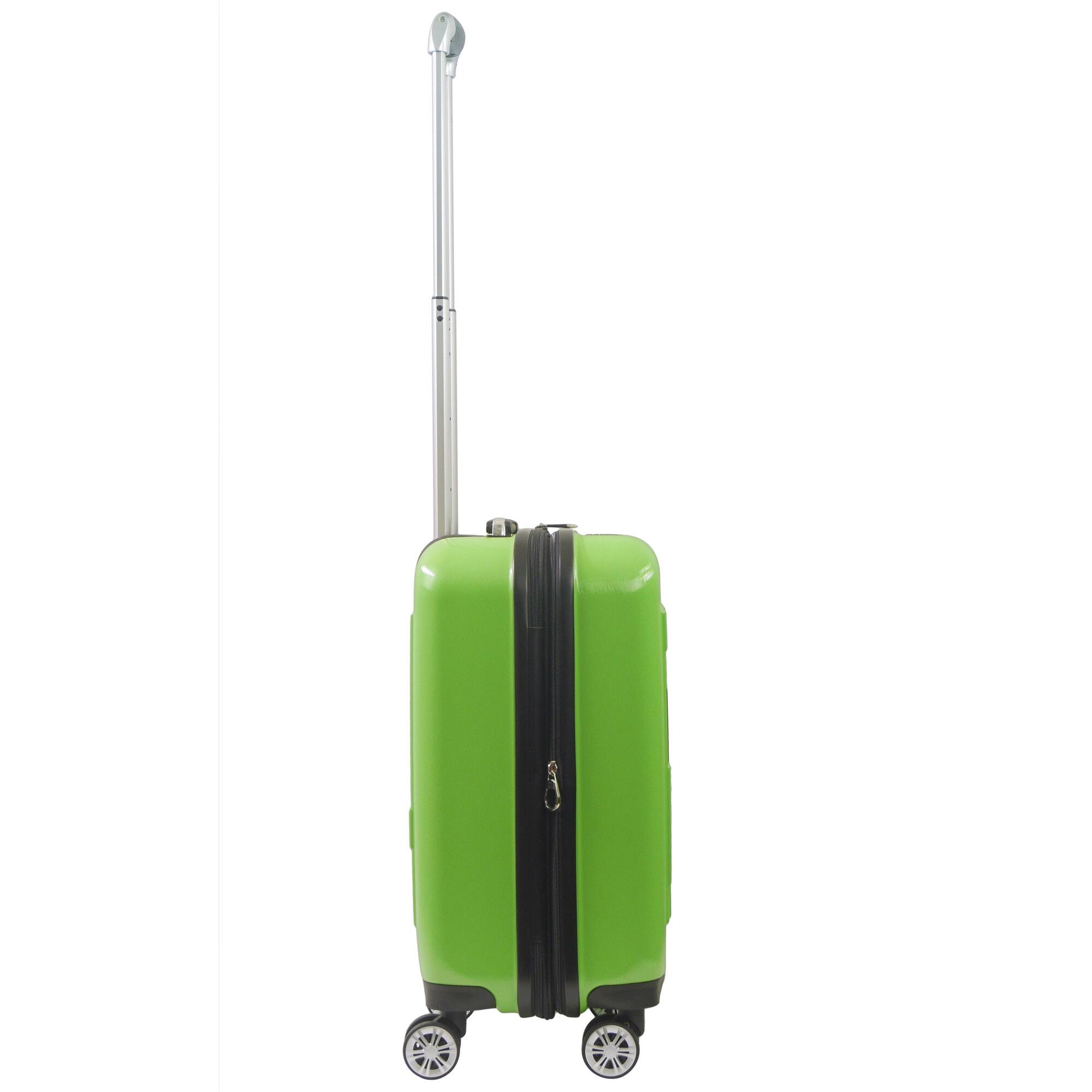 Back. Ful - Minecraft Creeper Big face 21.5" Expandable Carry-On Spinner Luggage - GREEN.