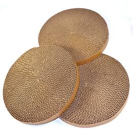 HQRP - Round Cat Scratcher Refill Pads 10 in 3-Pack, Compatible with Bergan Turbo Scratcher Ball Track - Brown