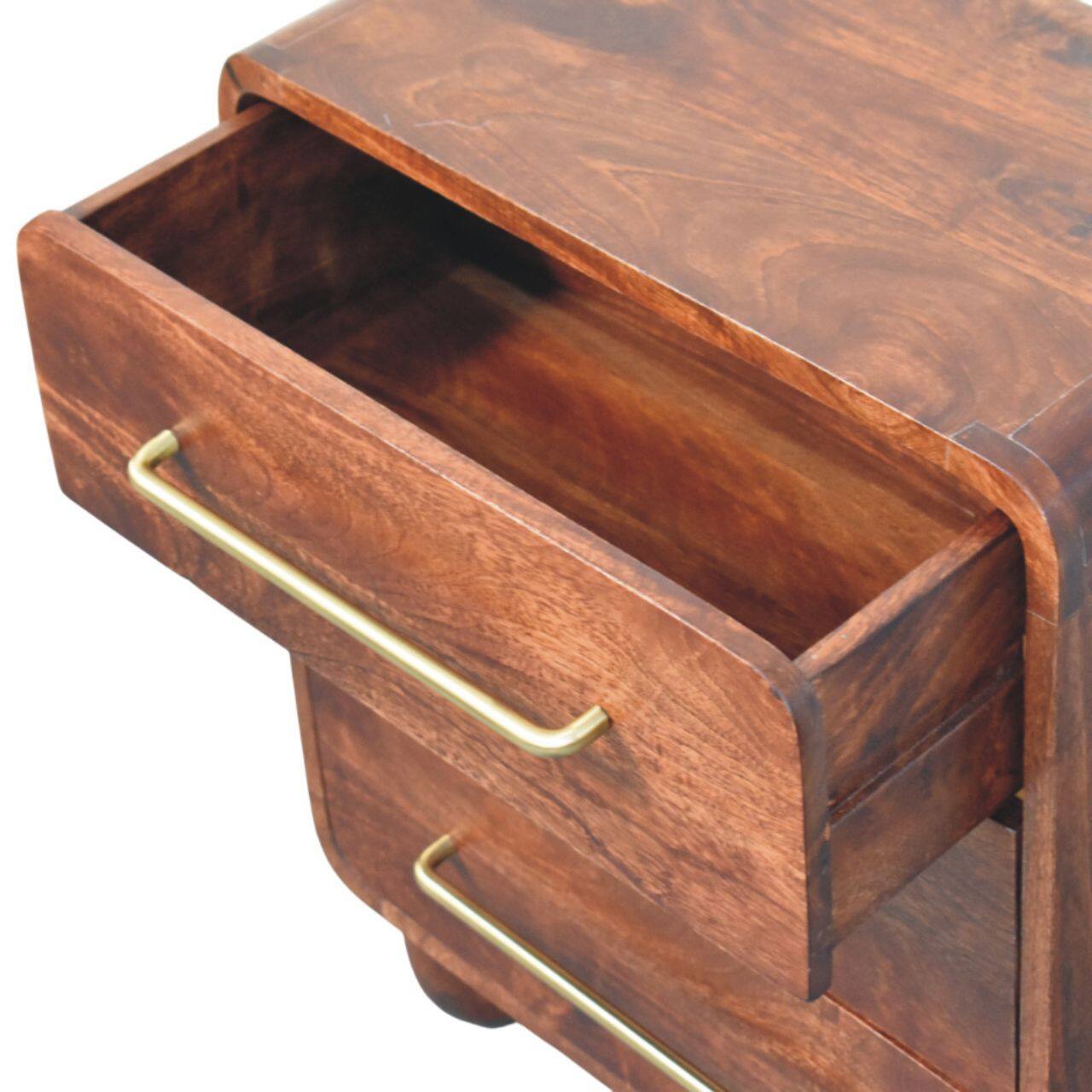 Alt View 1. Artisan Furniture - Artisan Furniture Solid Wood 3-Drawer Rounded Chest, Brown - Brown.