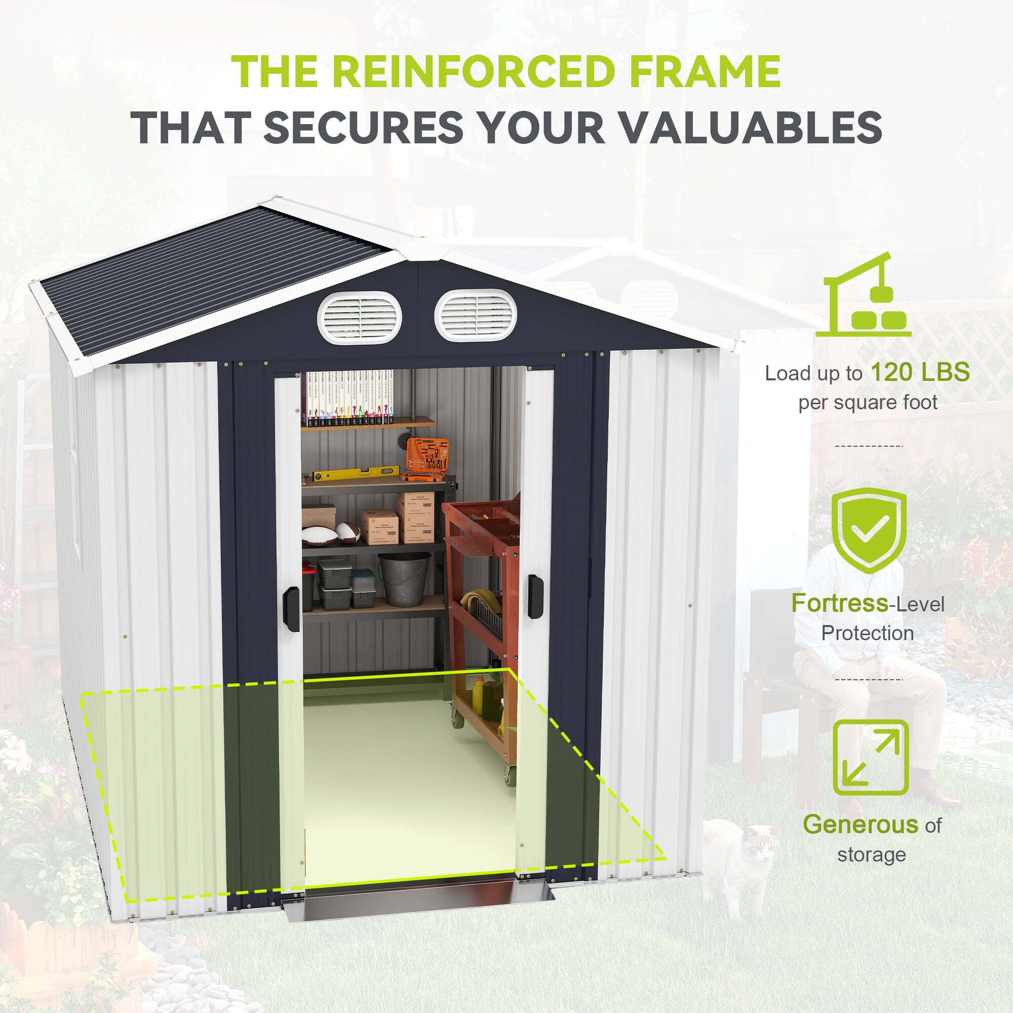 THE REINFORCED FRAME THAT SECURES YOUR VALUABLES

- Load up to 120 LBS per square foot
- Fortress-Level Protection
- Generous storage