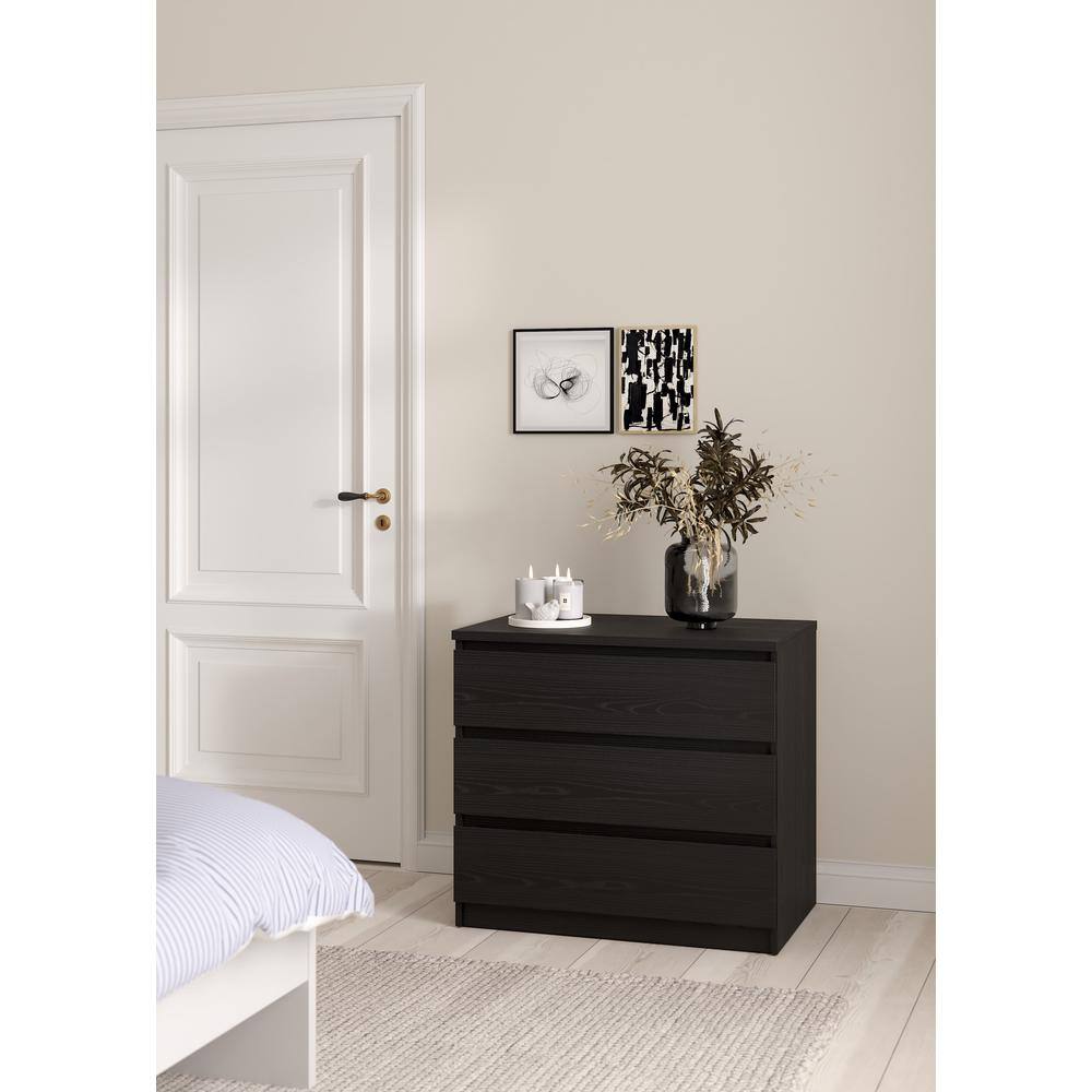 Alt View 8. Tvilum - Scottsdale 3 Drawer Chest Woodgrain - Black.