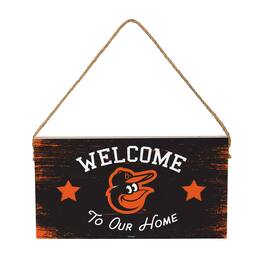 Evergreen Enterprises - Baltimore Orioles 6" x 11" Welcome Home Wood Wall Sign with Rope Hanger - Multicolor