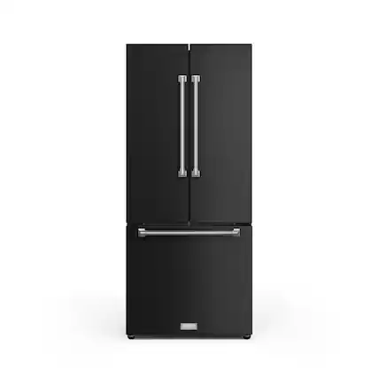 Front. Thor Kitchen - Gordon Ramsay Series by Thor Kitchen 17.5 Cu. Ft. Counter Depth Refrigerator with Stainless Steel Hardware - Black.