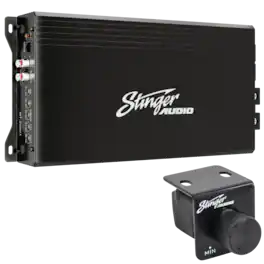 Stinger - 2000W Class D Monoblock Car Amplifier with Bass Boost, Subsonic Filter and Remote Control - Black