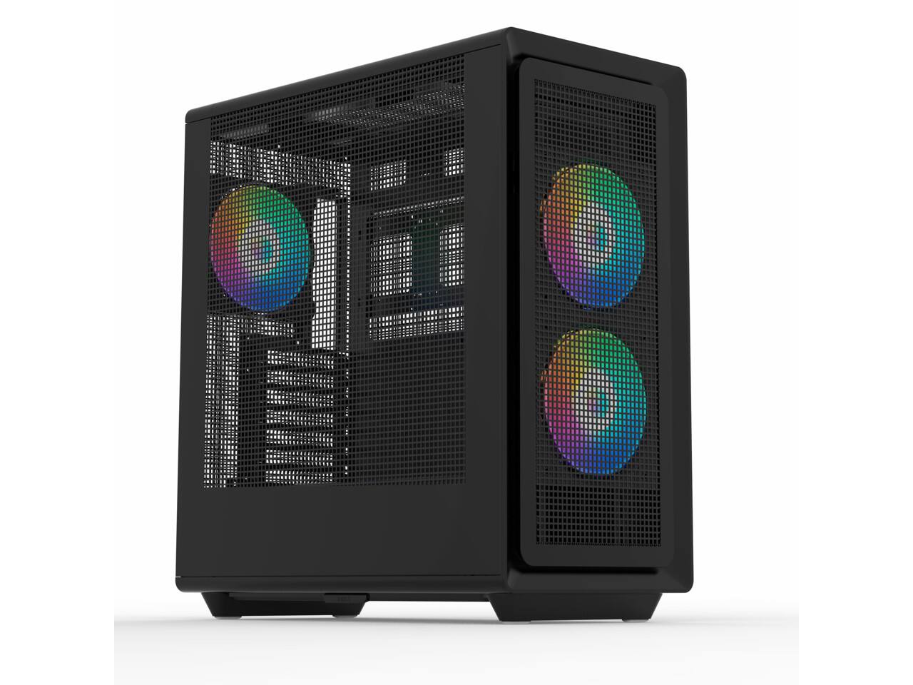 Angle. Rosewill - Rosewill Helium Air Mid Tower E-ATX Gaming Case, Mesh, Tool-less, High-Airflow, USB 3.1, 3x PWM ARGB Fans, Black - Black.