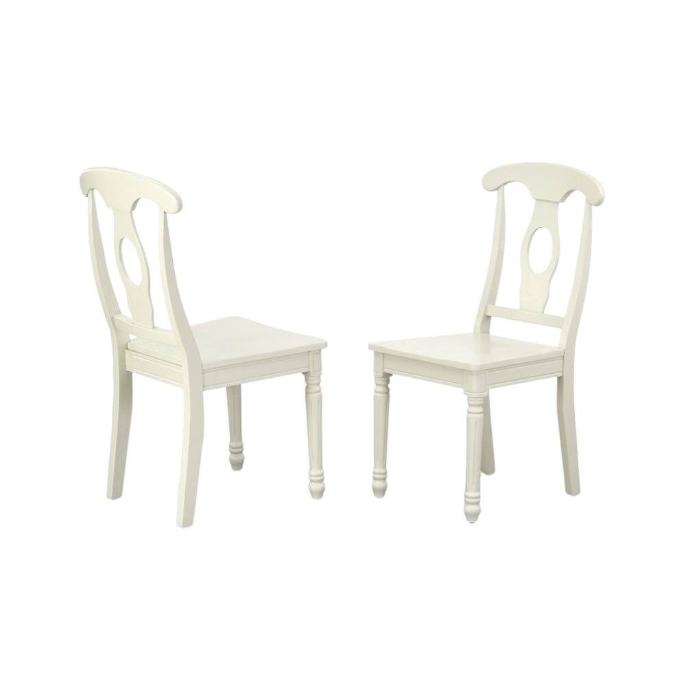 Angle. FurniFact - White Dining Chair - Brown.