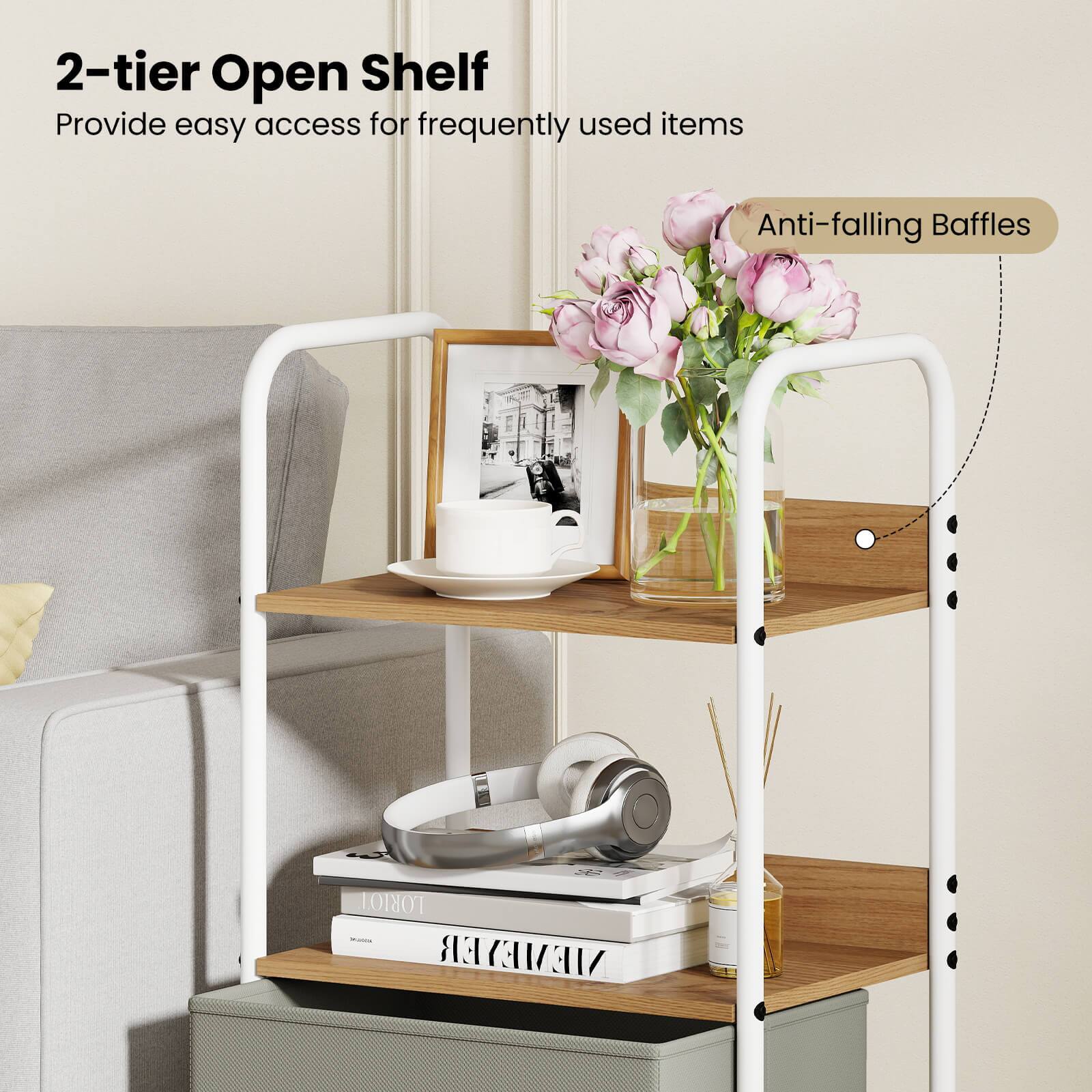 2-tier Open Shelf  
Provide easy access for frequently used items  

Anti-falling Baffles