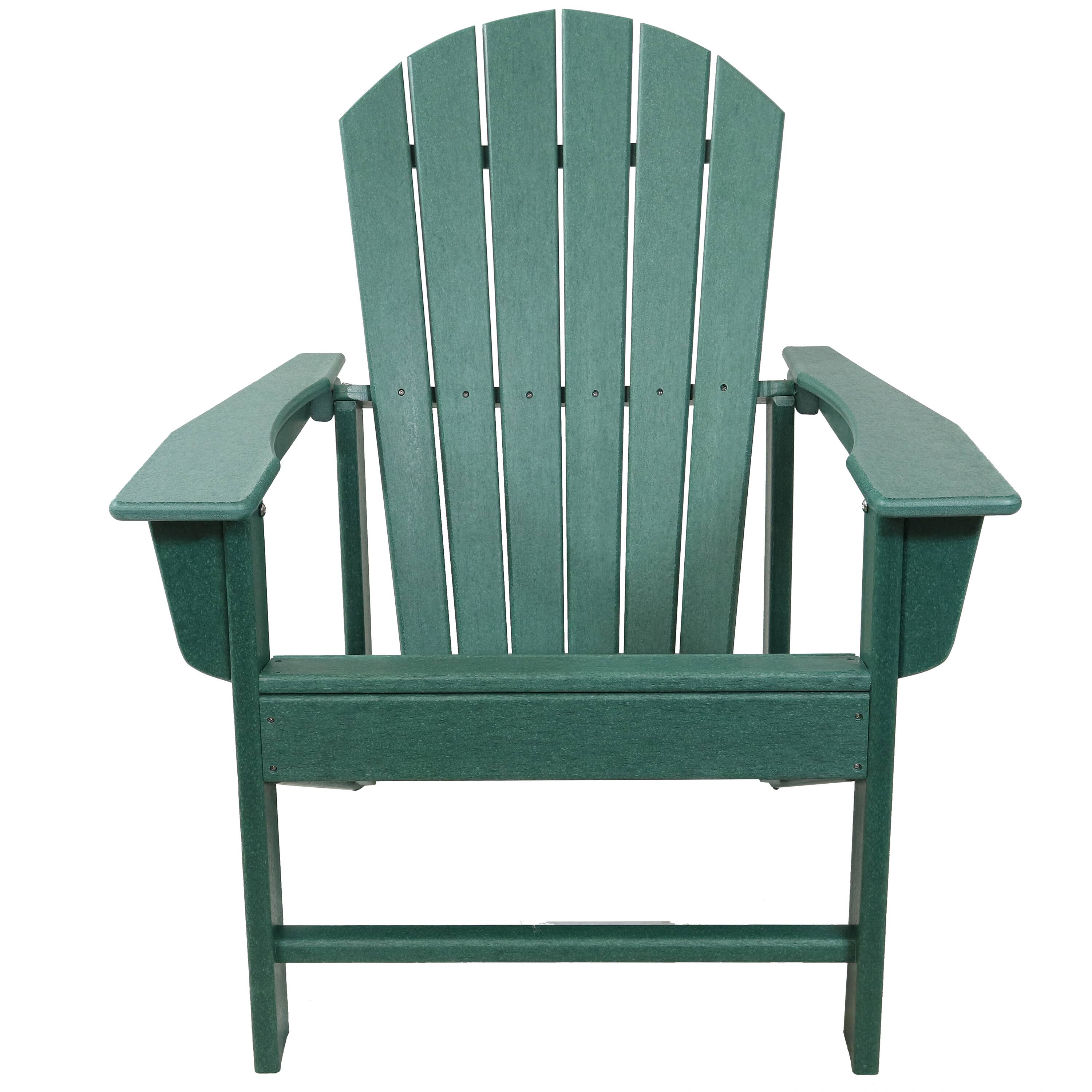 Alt View 5. Sunnydaze - Upright HDPE Raised Outdoor Adirondack Chair - Green.