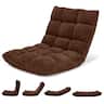 Costway - Adjustable 14-Position Floor Chair Folding Lazy Gaming Sofa Chair Cushioned-Coffee - Coffee