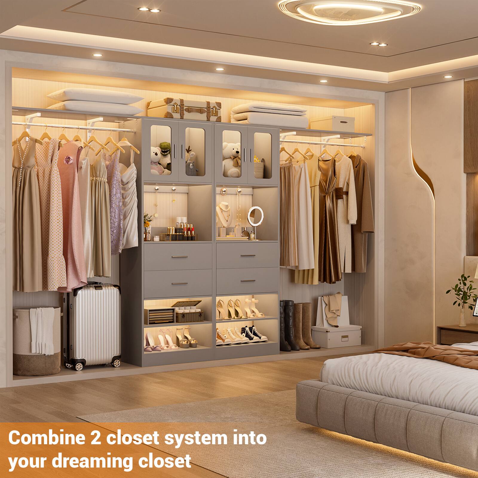Combine 2 closet systems into your dreaming closet