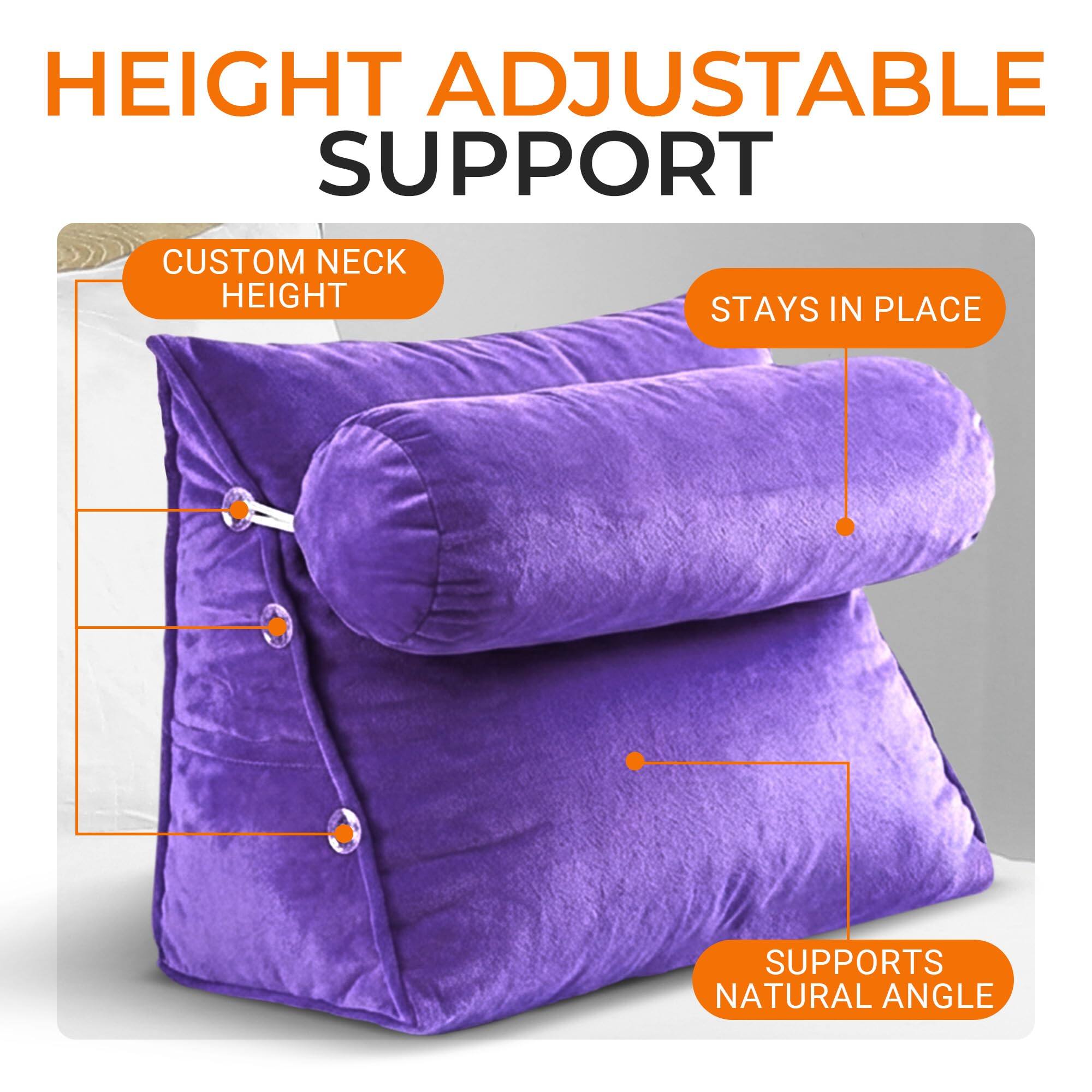 HEIGHT ADJUSTABLE SUPPORT  
CUSTOM NECK HEIGHT  
STAYS IN PLACE  
SUPPORTS NATURAL ANGLE