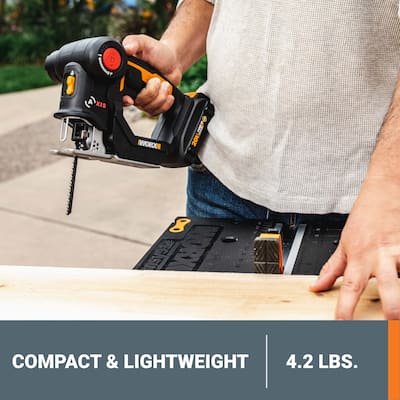 WORX Axis 20V Cordless Brushless Reciprocating & Jig Saw (1 x WORX Axis 20V Cordless Brushless Reciprocating & Jig Saw (1 x