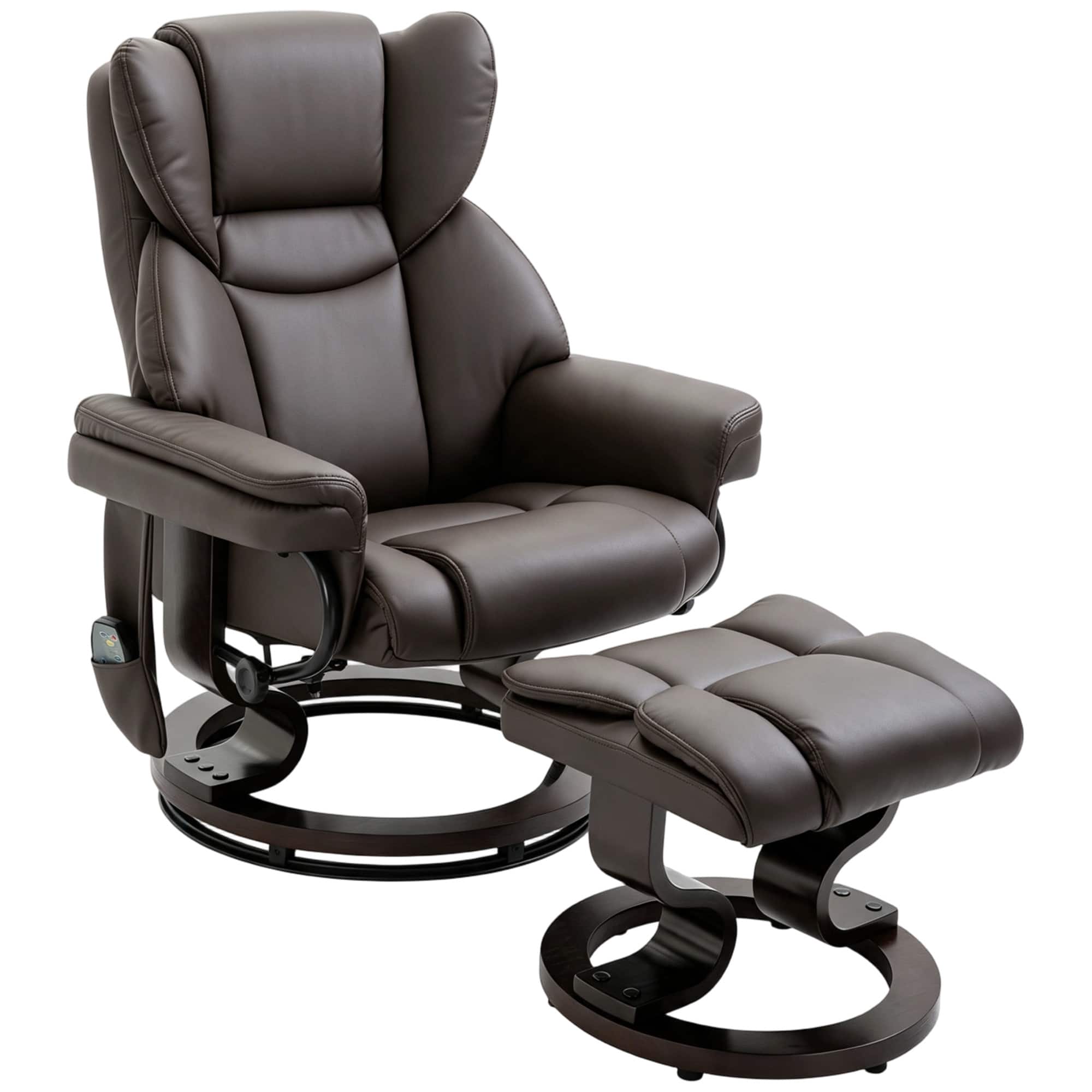 Homcom - Massage Sofa Recliner Chair w/ Footrest, 10 Vibration Point - Brown