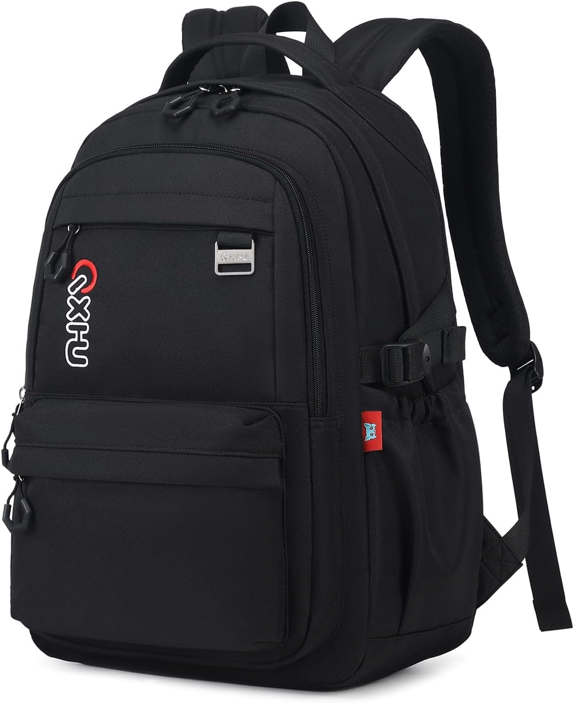 Vulpecula Spade - Trendy Casual Backpack with Solid Color, Water Resistence School backpack for Girls/Boys, Teen Bookbag for Women/Men - Black