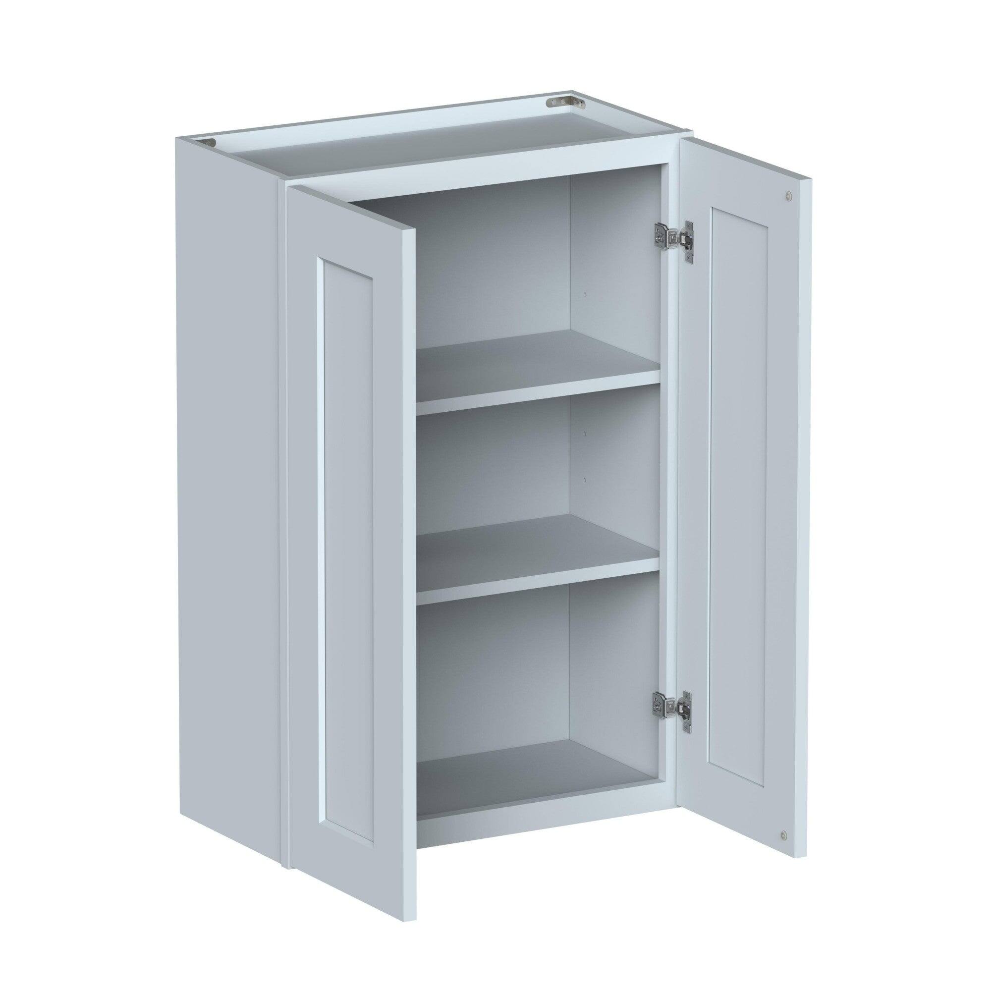 Alt View 2. Boyel Living - 24in.W x12in.D x36in.H Dove Gray WALL CABINET Fully assembled Cabinet With Two HDF Doors - Gray.
