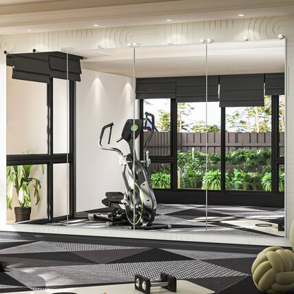 Front. Comfort Essence - Home Gym Mirror 48" X 24" Exercise Frameless Full Body Mirrors Tempered Glass Wall Mounted For Yoga Bedro... - 60"x24"-2 Pcs.