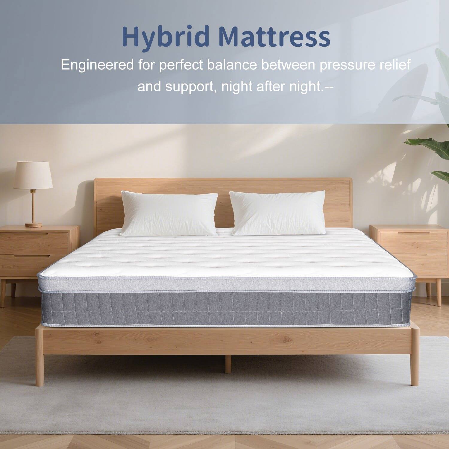 Hybrid Mattress

Engineered for perfect balance between pressure relief and support, night after night.