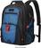 The image features a blue and black backpack with a strap. The backpack is described as a "SAHARA" backpack, and it is noted that the device is sold separately.
