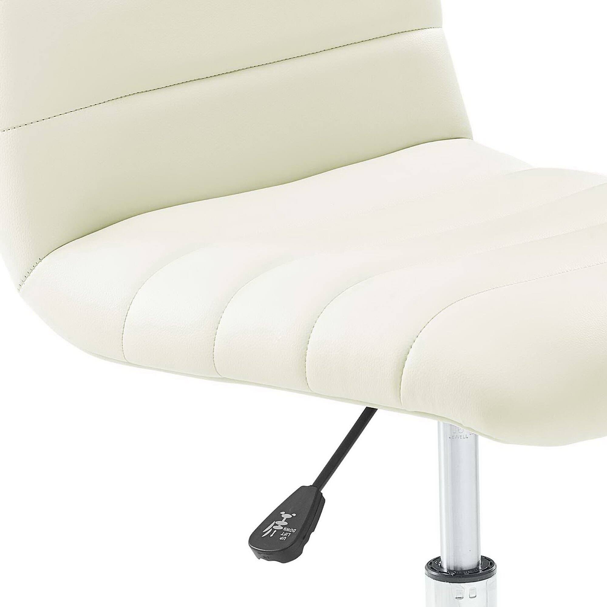 Alt View 1. Modway - Ripple Armless Mid Back Vinyl Office Chair by Modway - White.