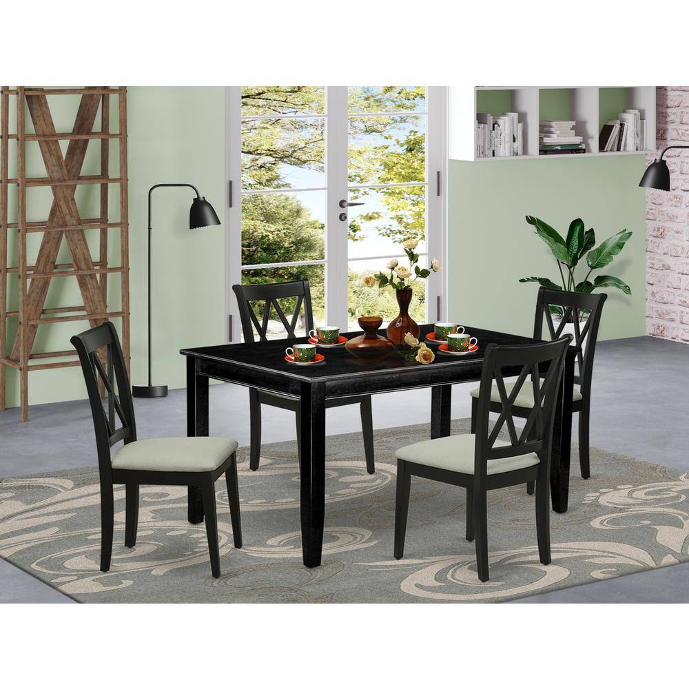 Left. East West Furniture - Dining Room Set Black - Brown.