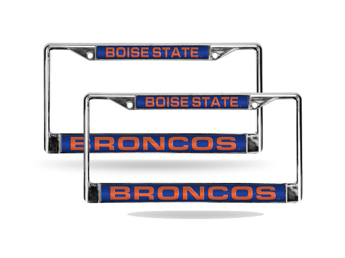 Boise State Broncos Chrome Metal Laser Cut License Plate Frame - Set of 2 Frames