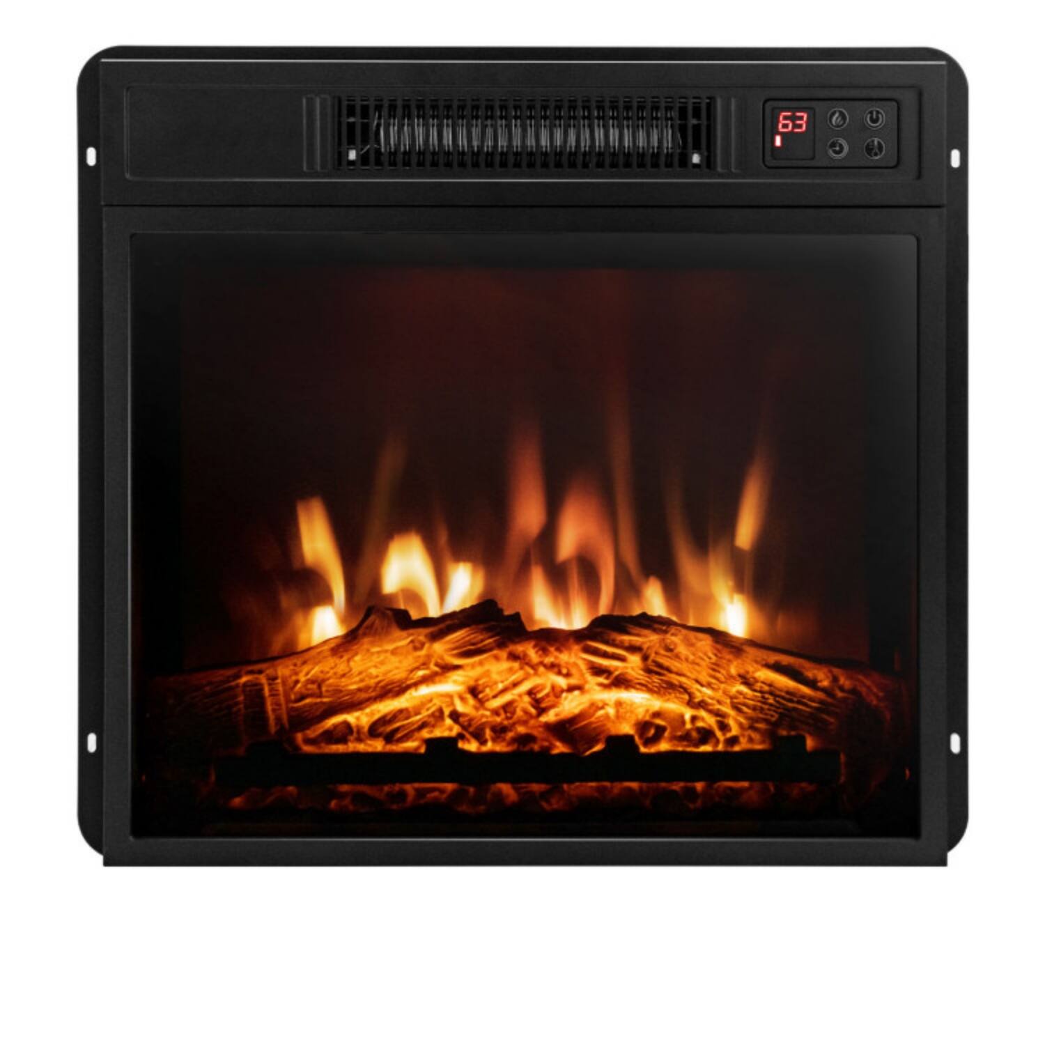 Alt View 5. LUCKY ONE - 18 Inch Recessed/Freestanding Electric Fireplace with 3D Flame - Black.