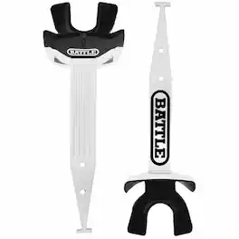 Battle Sports - Speed Pro Football Mouthguard with Connected Thick Strap - White/Black