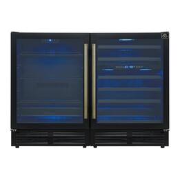 Forno Appliances - Gemello 52-Bottle Side-by-Side Wine and Beverage Cooler - Black