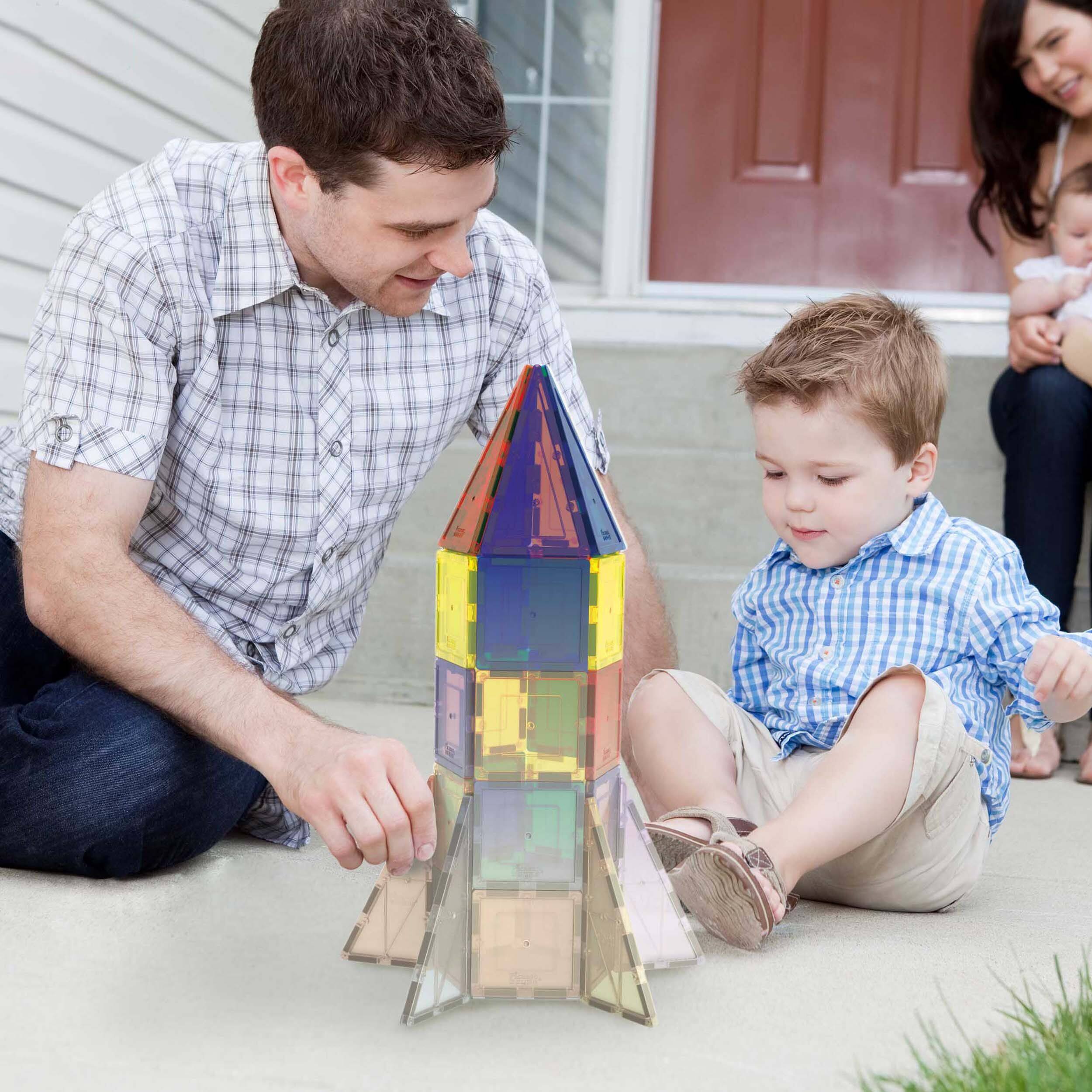 Alt View 1. PicassoTiles - PICASSO-TILES UV-Activated Color Changing Magnetic Tiles Rocket Set for Kids, STEM Learning Toy Playset.