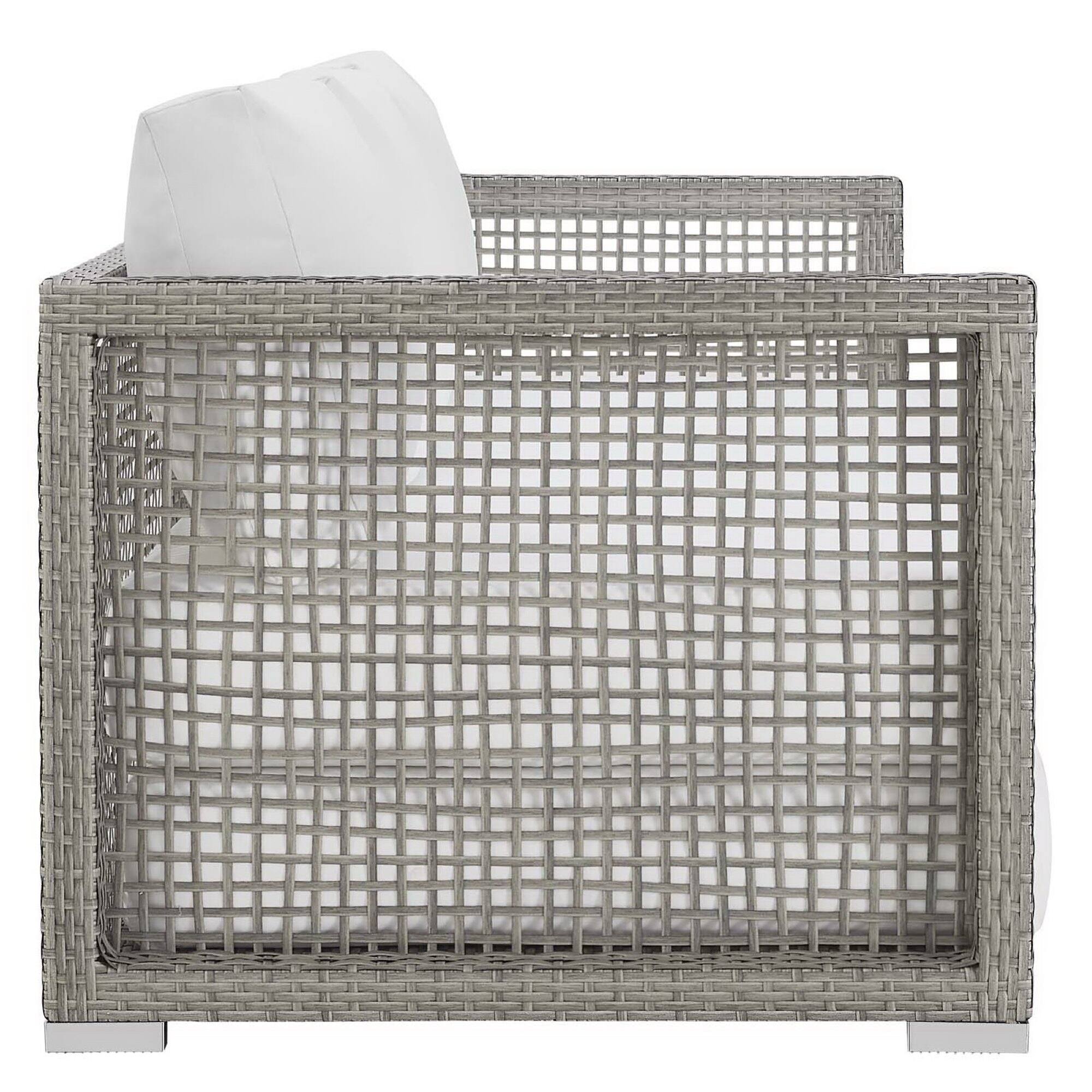 Alt View 2. Modway - Aura Outdoor Patio Wicker Rattan Sofa by Modway - Gray White.