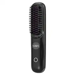 Cluzine - Cordless Hair Straightener Brush, 200°C, Ceramic Glaze, Anti-Scald, Low Power for Dorms