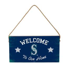 Evergreen Enterprises - Seattle Mariners 6" x 11" Welcome Home Wood Wall Sign with Rope Hanger - Multicolor