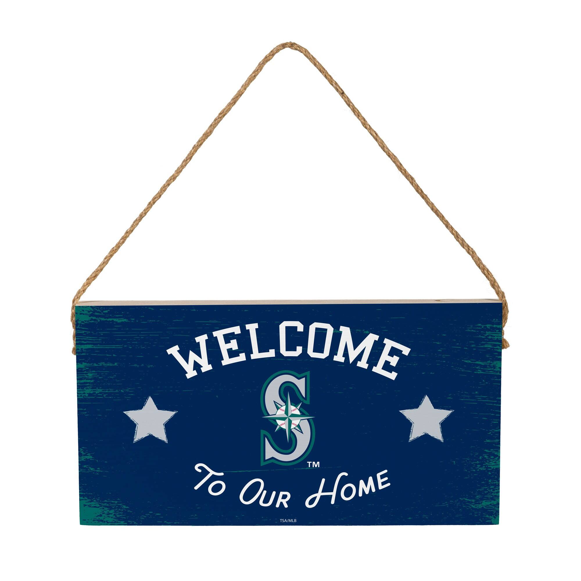 Seattle Mariners 6" x 11" Welcome Home Wood Wall Sign with Rope Hanger