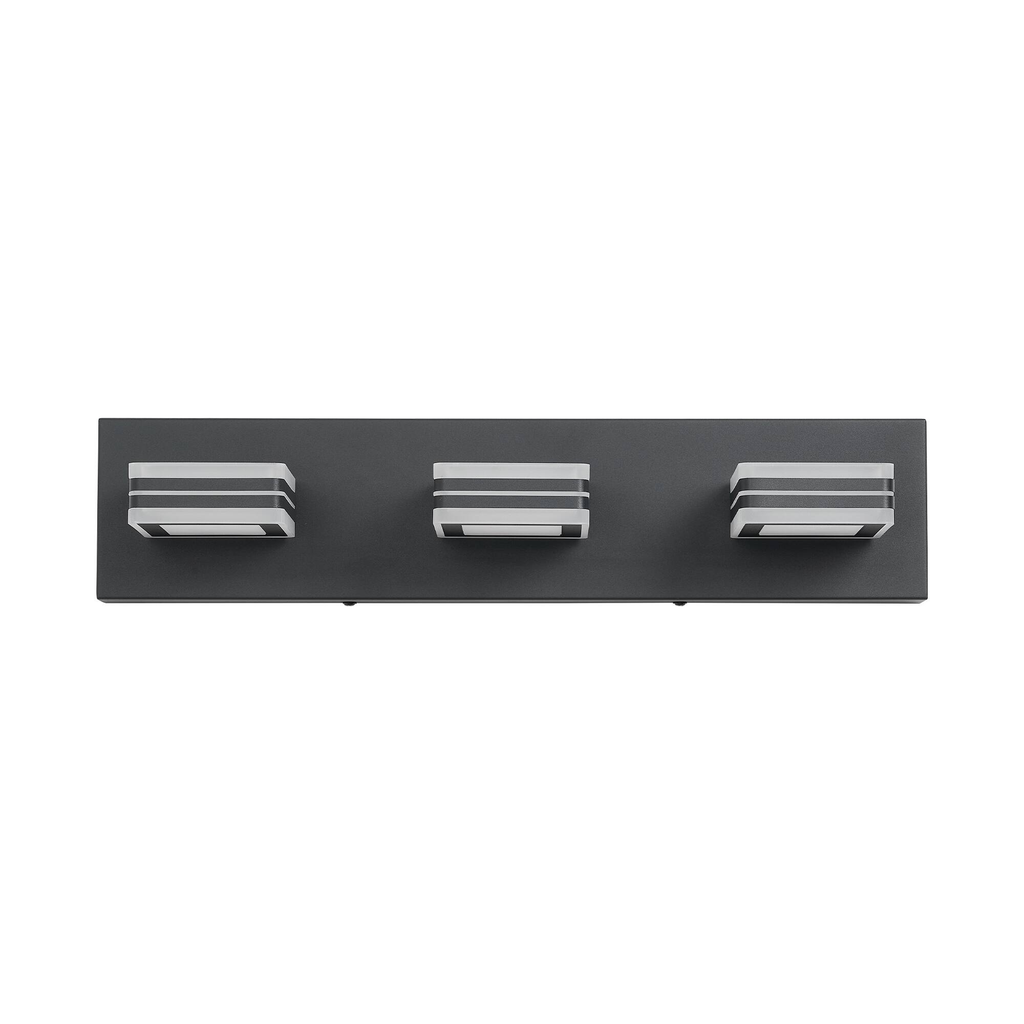 Alt View 5. HOMLUX - 19.69 in. 3 Lights Black LED Vanity Light Bar Vanity Accent Lighting Fixtures and Metal Wall Sconces with Acrylic Shade.