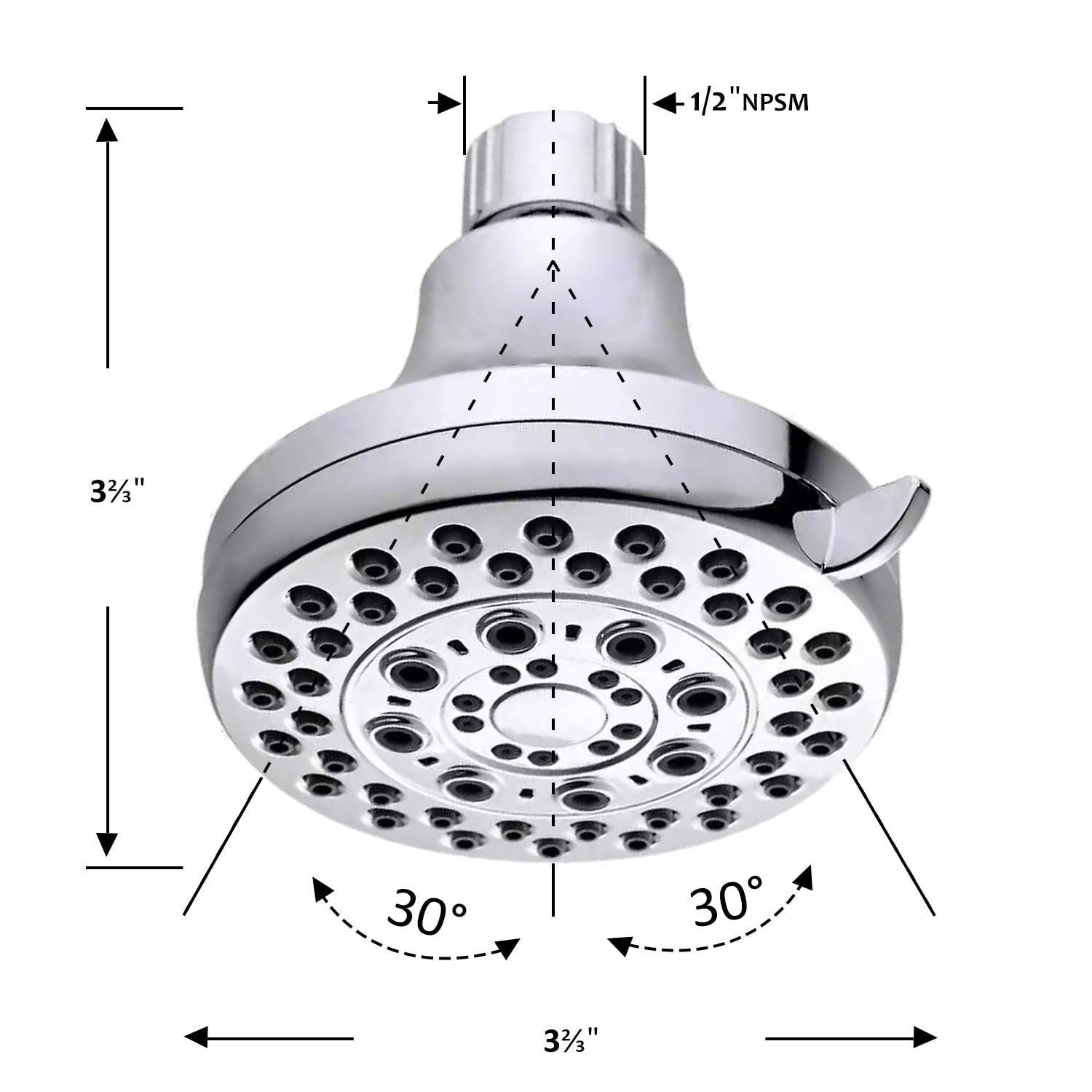 1/2" NPSM  
3 3/4"  
30°  
3 3/4"