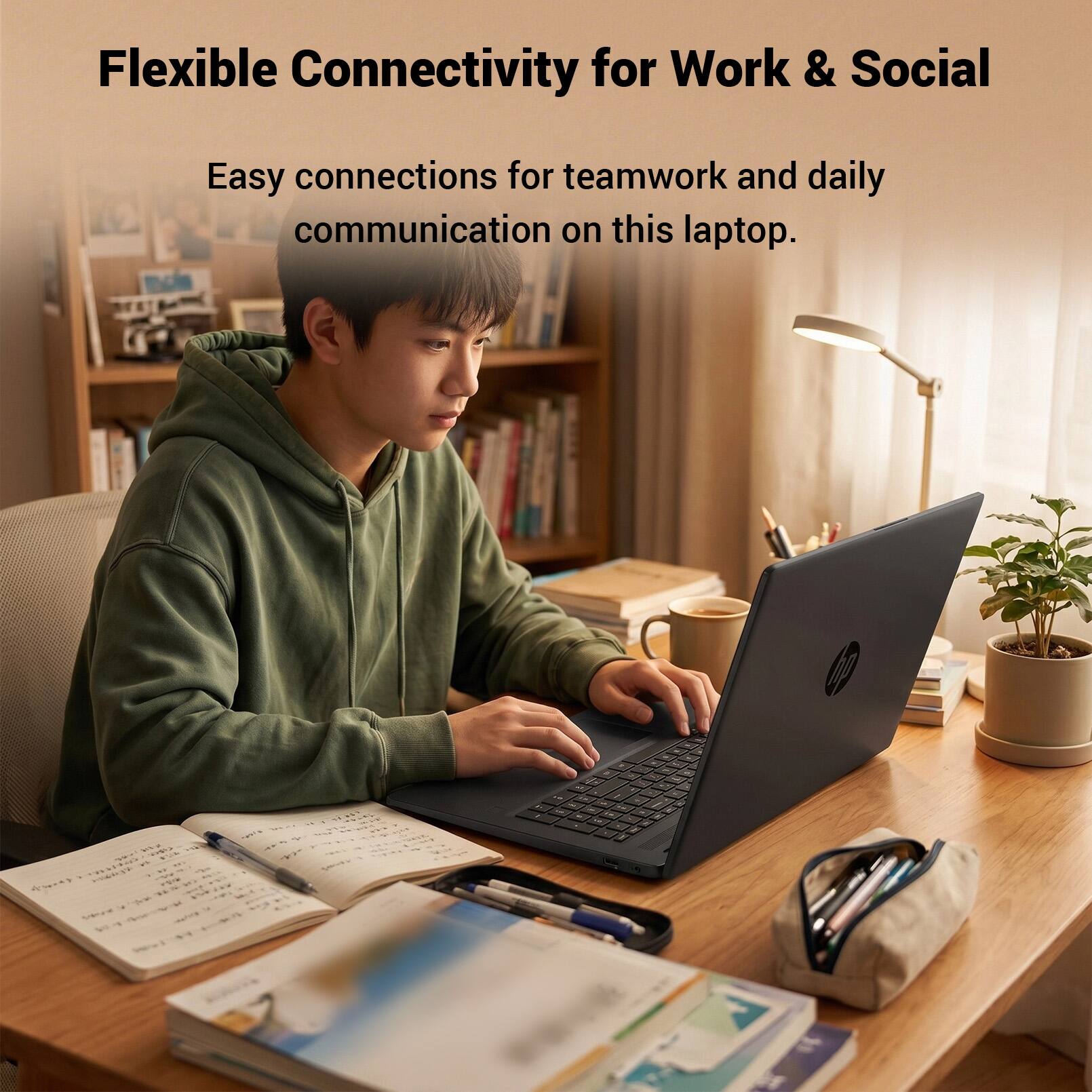 Flexible Connectivity for Work & Social

Easy connections for teamwork and daily communication on this laptop.