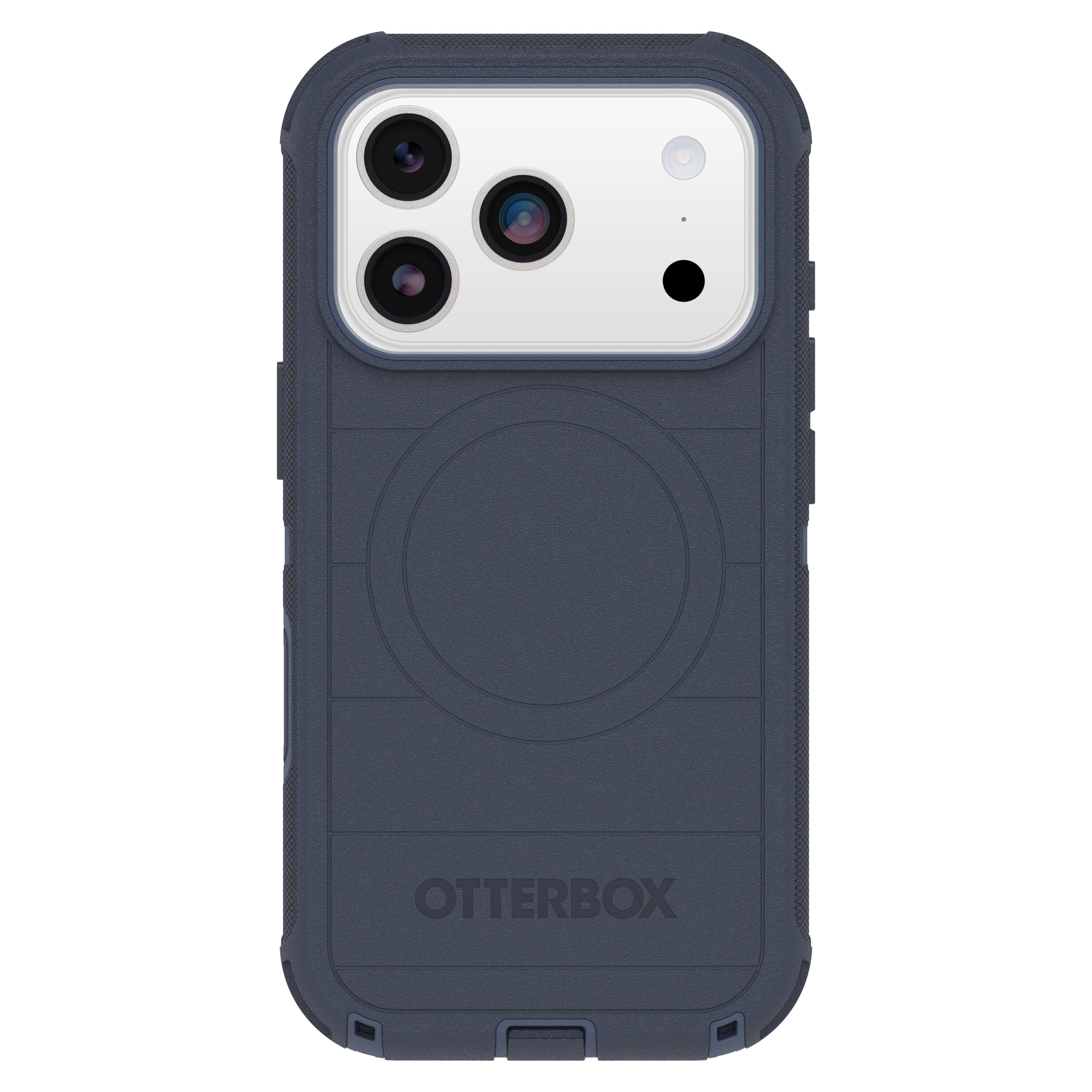 Angle. OtterBox - Defender Series Pro Hard Shell for Apple iPhone 17 Pro - Blue.