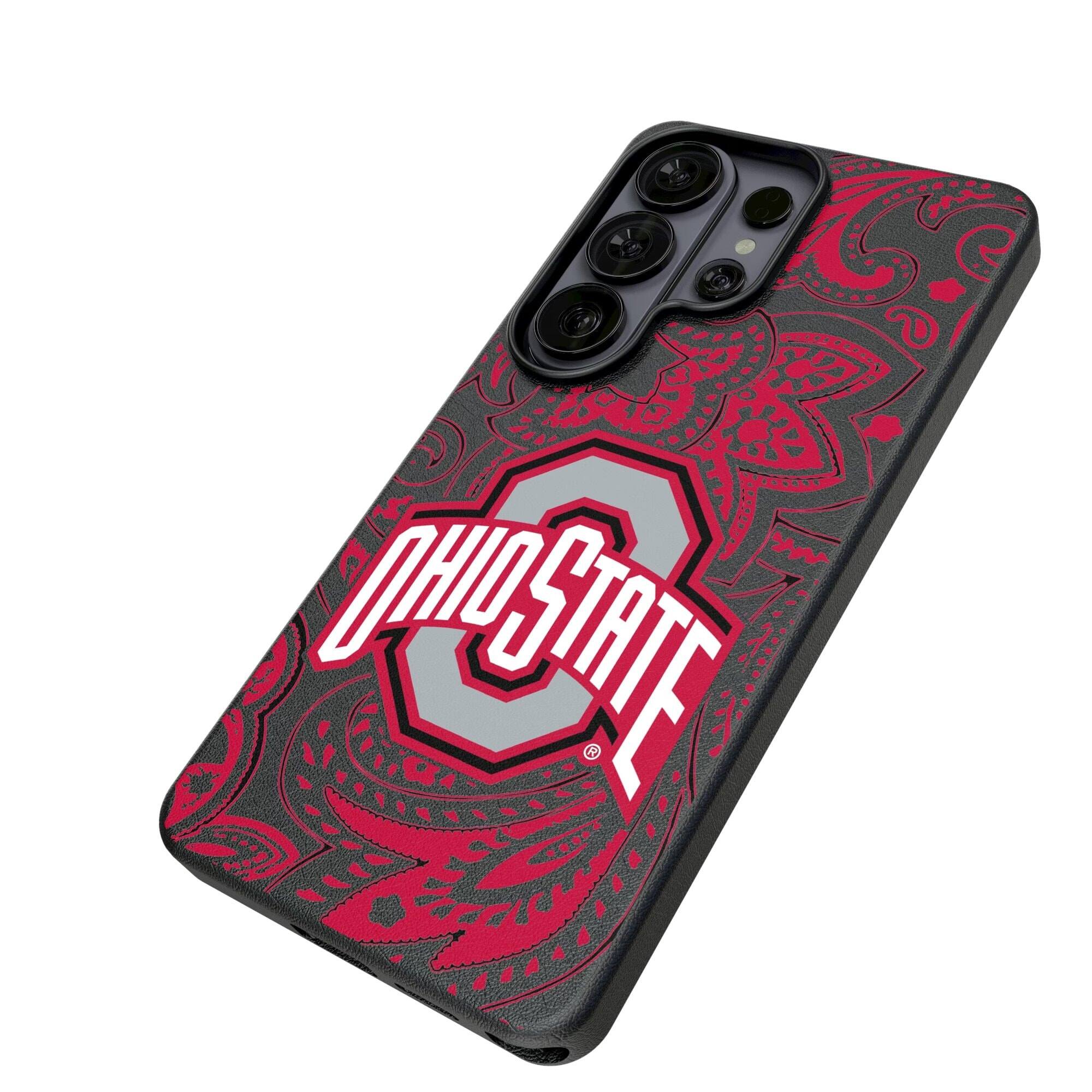 Alt View 1. Keyscaper - Ohio State Buckeyes Paisley Galaxy Magnetic Bump Case - S25 - Black.