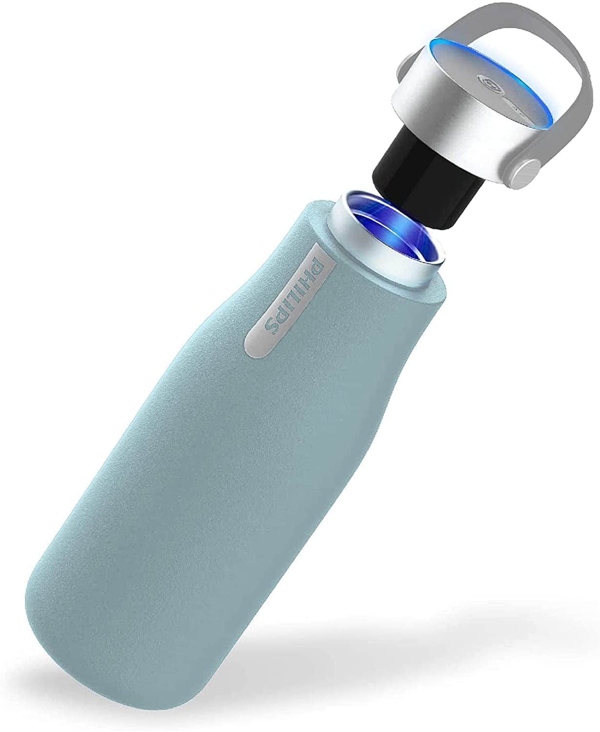 Angle. Philips - Water GoZero Smart Bottle, UV Self-Cleaning Water Bottle - Blue.