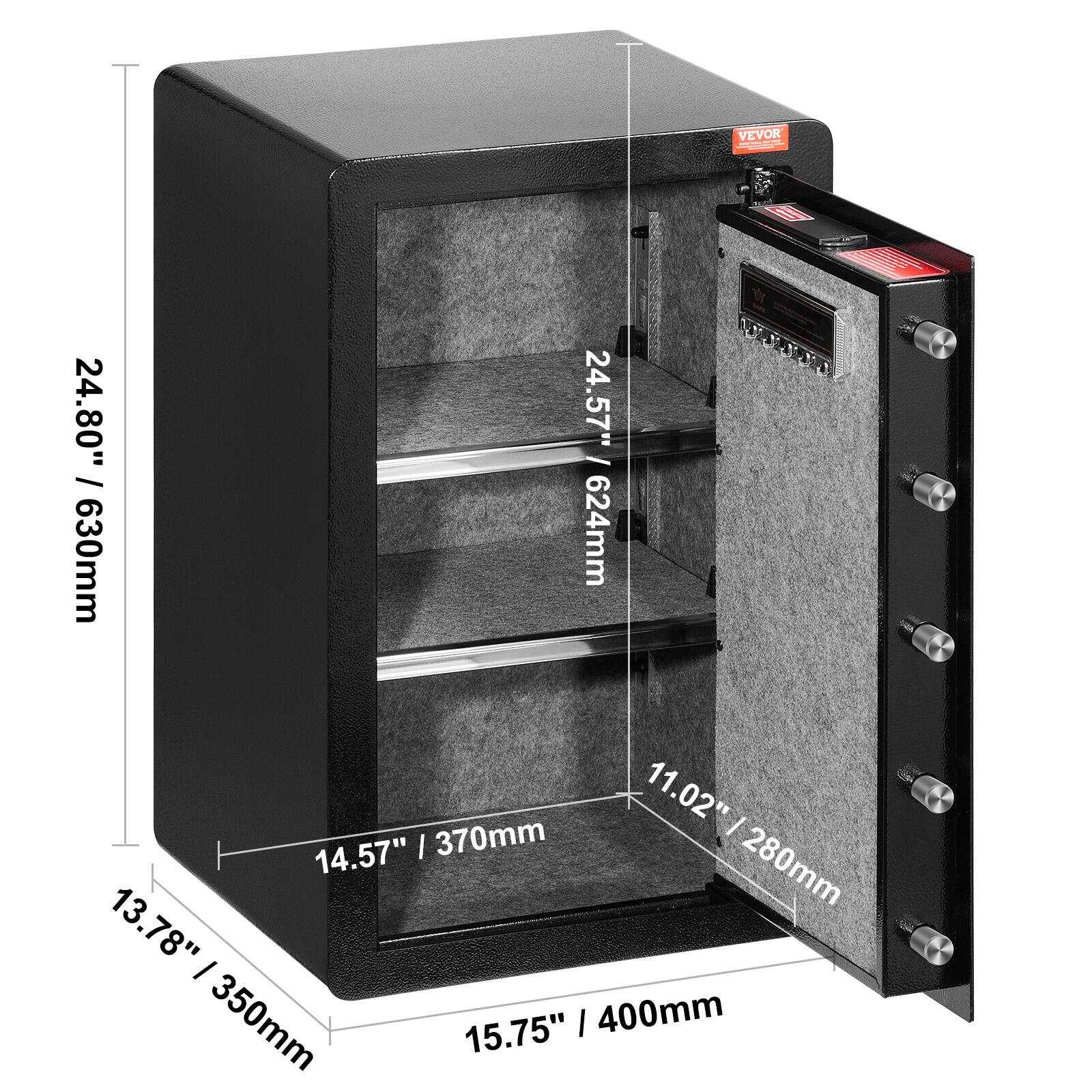 VEVOR FE 24.80" / 630mm 24.57" / 624mm 11.02" / 280mm 14.57" / 370mm 13.78" / 350mm 15.75" / 400mm
