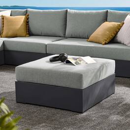 Tahoe Outdoor Patio Powder-Coated Aluminum Ottoman by Modway - Gray Gray