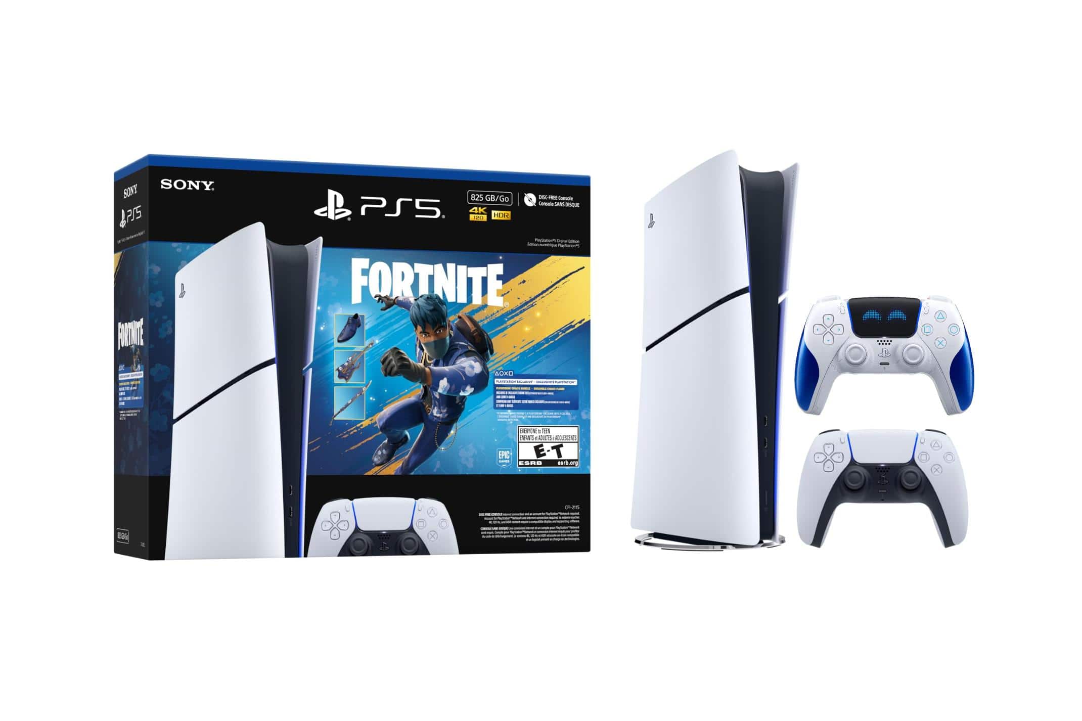 PlayStation 5 825GB Fortnite Bundle w/DualSense Controller Astro Bot LE - PlayStation 5