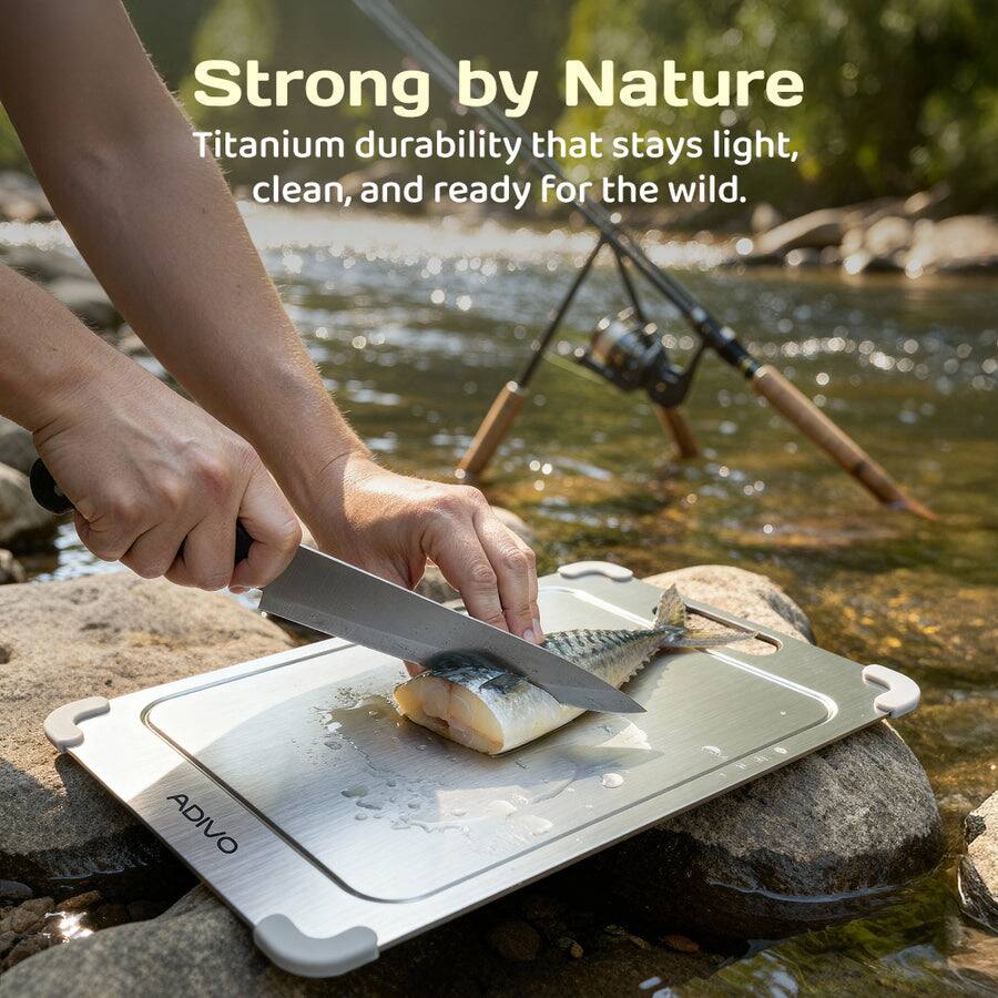 Strong by Nature  
Titanium durability that stays light, clean, and ready for the wild.