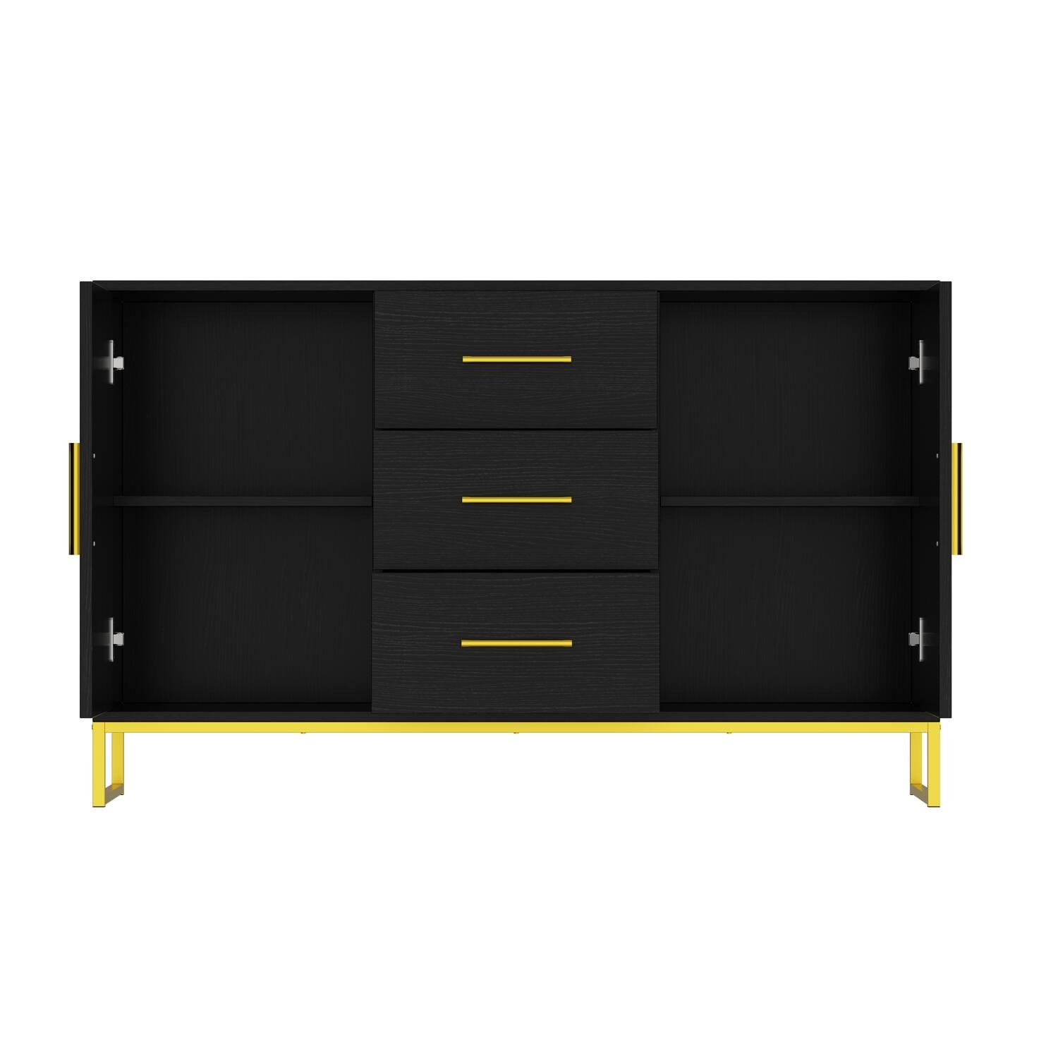 Left. FUFU & GAGA - FUFU&GAGA Modern Sideboard: Multi - Storage Dining Cabinet with Stylish Accents - Black.
