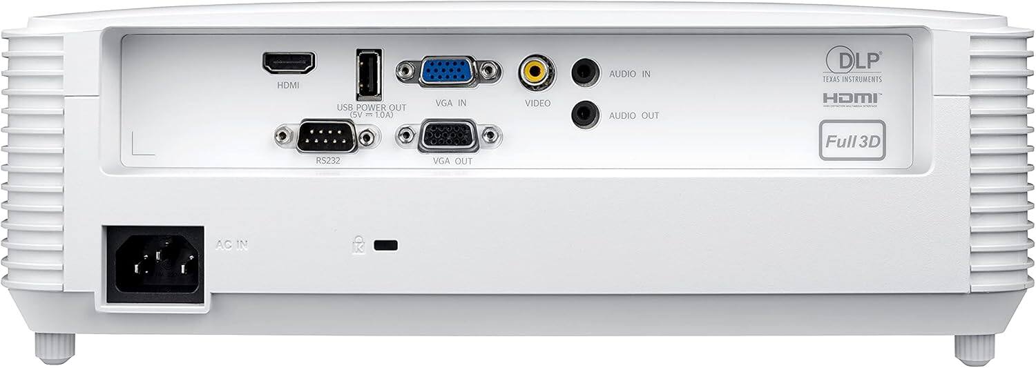 HDMI  
USB POWER OUT (5V - 1.0A)  
VGA IN  
VIDEO  
AUDIO IN  
AUDIO OUT  
RS232  
VGA OUT  
AC IN  

DLP  
TEXAS INSTRUMENTS  
HDMI  
Full 3D