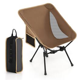 Gymax - Ultra-Lightweight Camping Chair Portable Lawn Chair w/Triangular Aluminum Frame - Brown