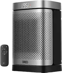 Dreo - 1500W Portable Heaters for Indoor use with Remote and Thermostat, 70°Oscillation, 12h Timer, Atom Core - Silver - Front_Zoom