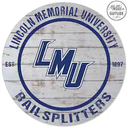 Jardine - Lincoln Memorial Railsplitters 20'' x 20'' Indoor/Outdoor Weathered Circle Sign - White