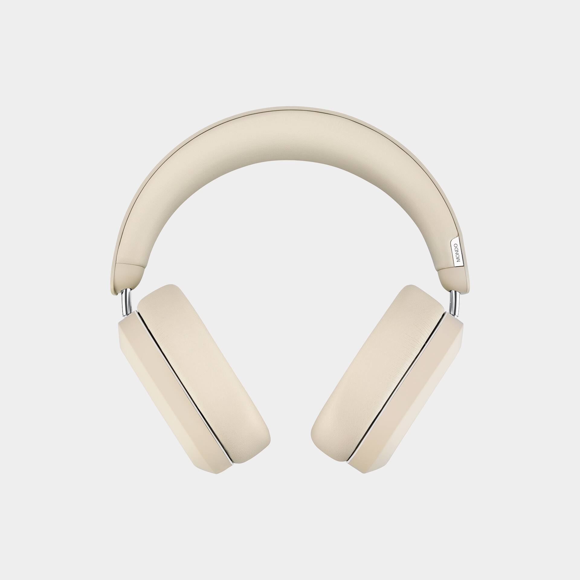 Angle. MONDO - Over Ear Wireless Headphones, Bluetooth 5.3, 48 hour battery - Greige.