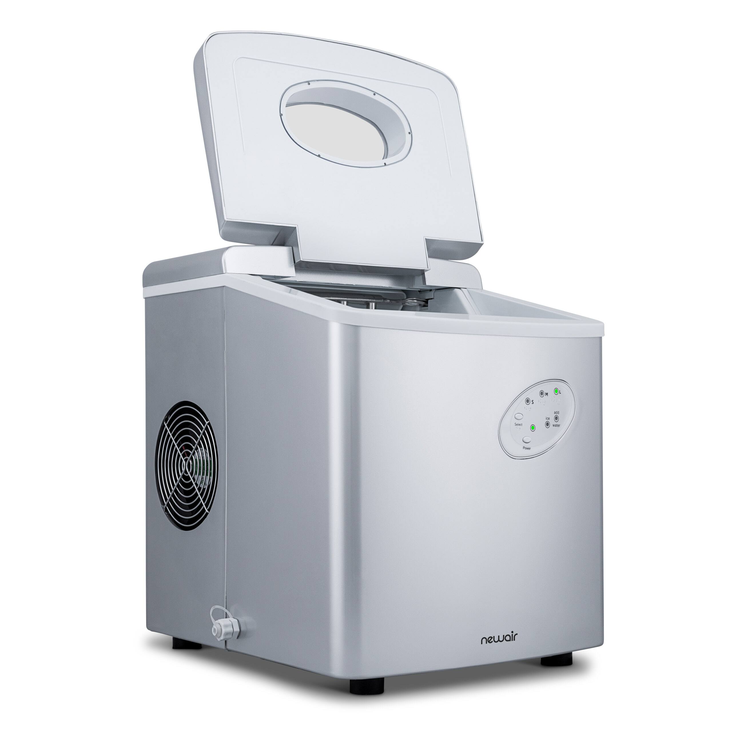 Alt View 22. NewAir - 12" 28-lb Portable Ice Maker - 3 Ice Sizes - Silver.
